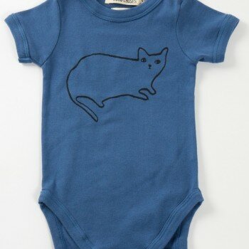 LE CHAT SHORT SLEEVE BABY BODY BY BOBO CHOSES